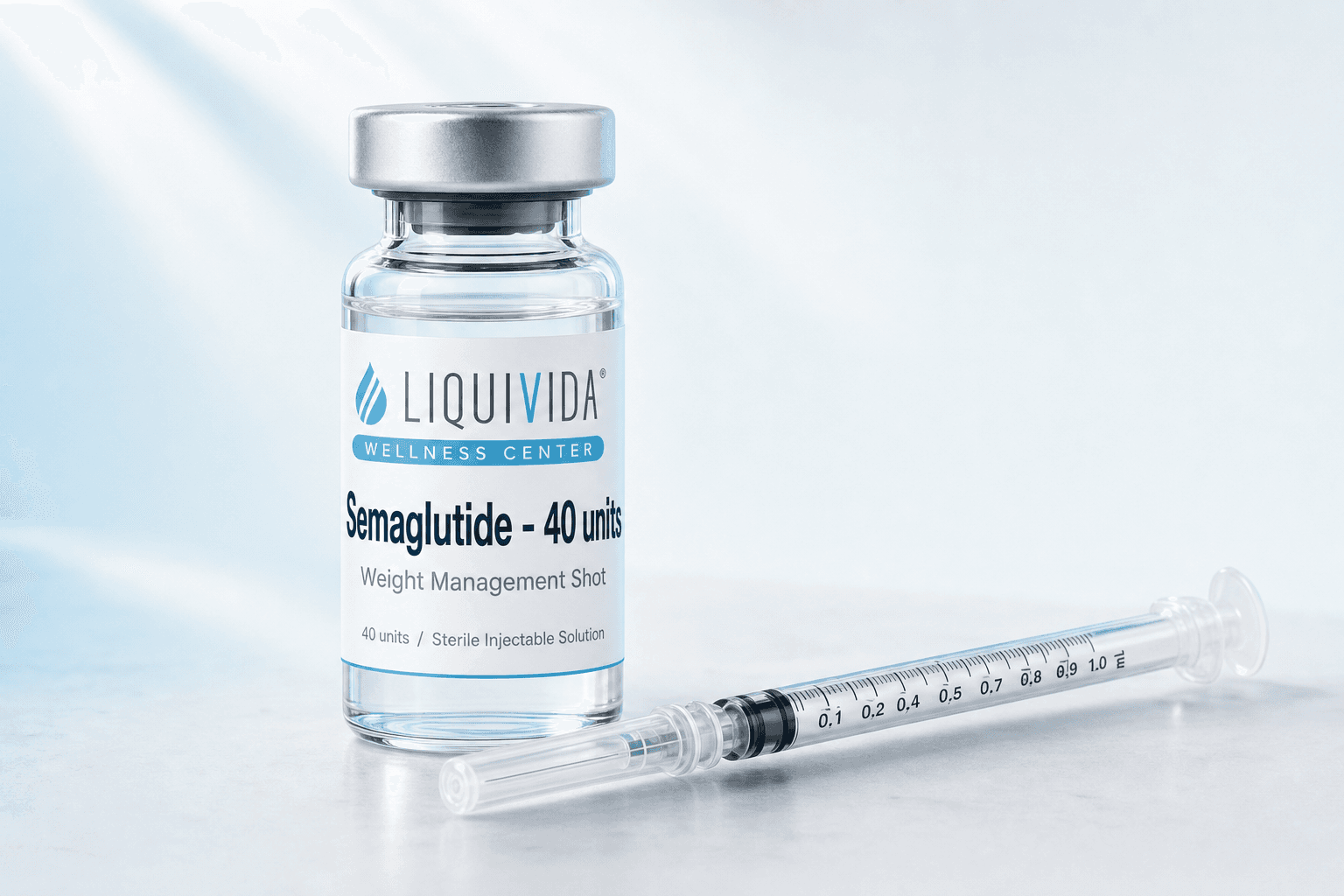 Semaglutide intramuscular shot vial and syringe